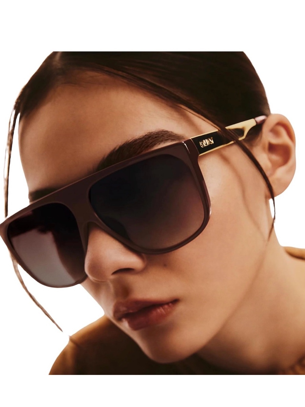 Quay Australia Sunglasses NO CURFEW Espresso Frame and Brown Lenses